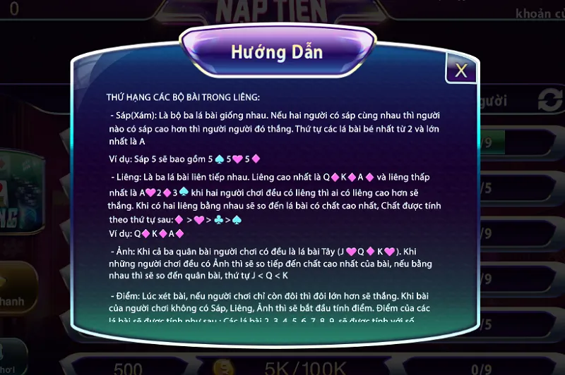 Cách tính điểm bài Liêng đơn giản, dễ hiểu