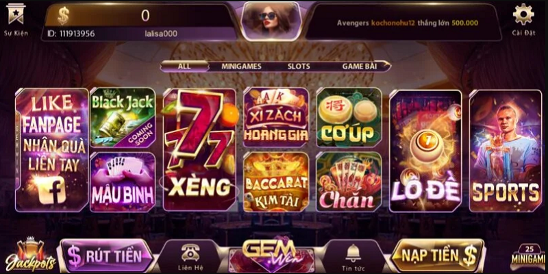 Trò chơi Gemwin là danh mục giải trí hot nhất 